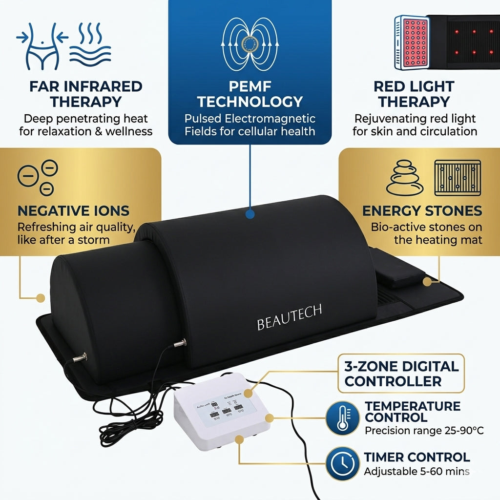 NEW ARRIVAL- Beautech 5-in-1 Far Infrared Rays, PEMF Sauna Dome with Red Light Therapy 8380686 6