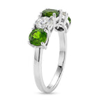 D'Joy Natural Chrome Diopside & Moissanite 5 Stone Ring in Rhodium Overlay Sterling Silver 2.45 Ct._8380709_3