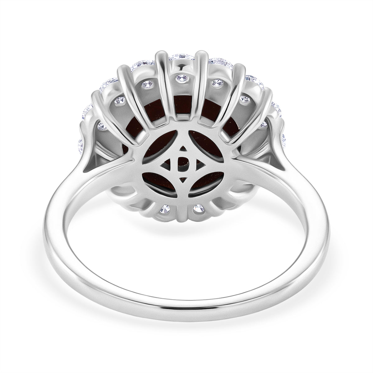 D'Joy Australian Boulder Opal, Moissanite Halo Ring in Rhodium Overlay Sterling Silver 3.40 Ct. V32650262 5