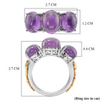 D'Joy Purple Jade Trilogy Dragon Ring in Two Tone Plated Sterling Silver 12.60 Ct._8380801_5