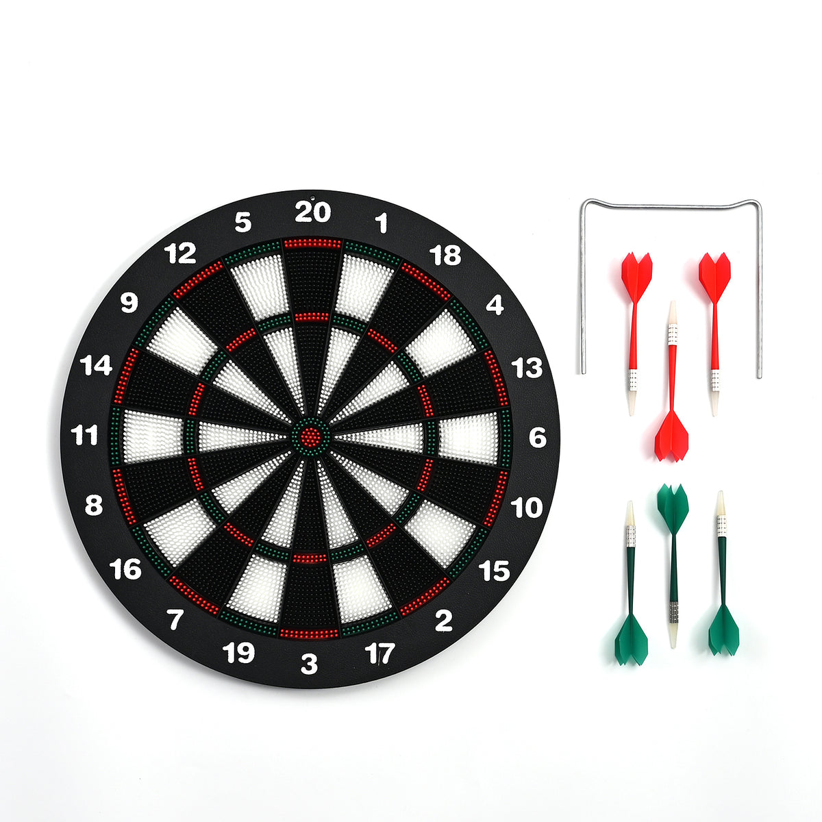 Dartboard Set with Support Stand &amp; 6 Darts (42 x 42cm) V32753161 0