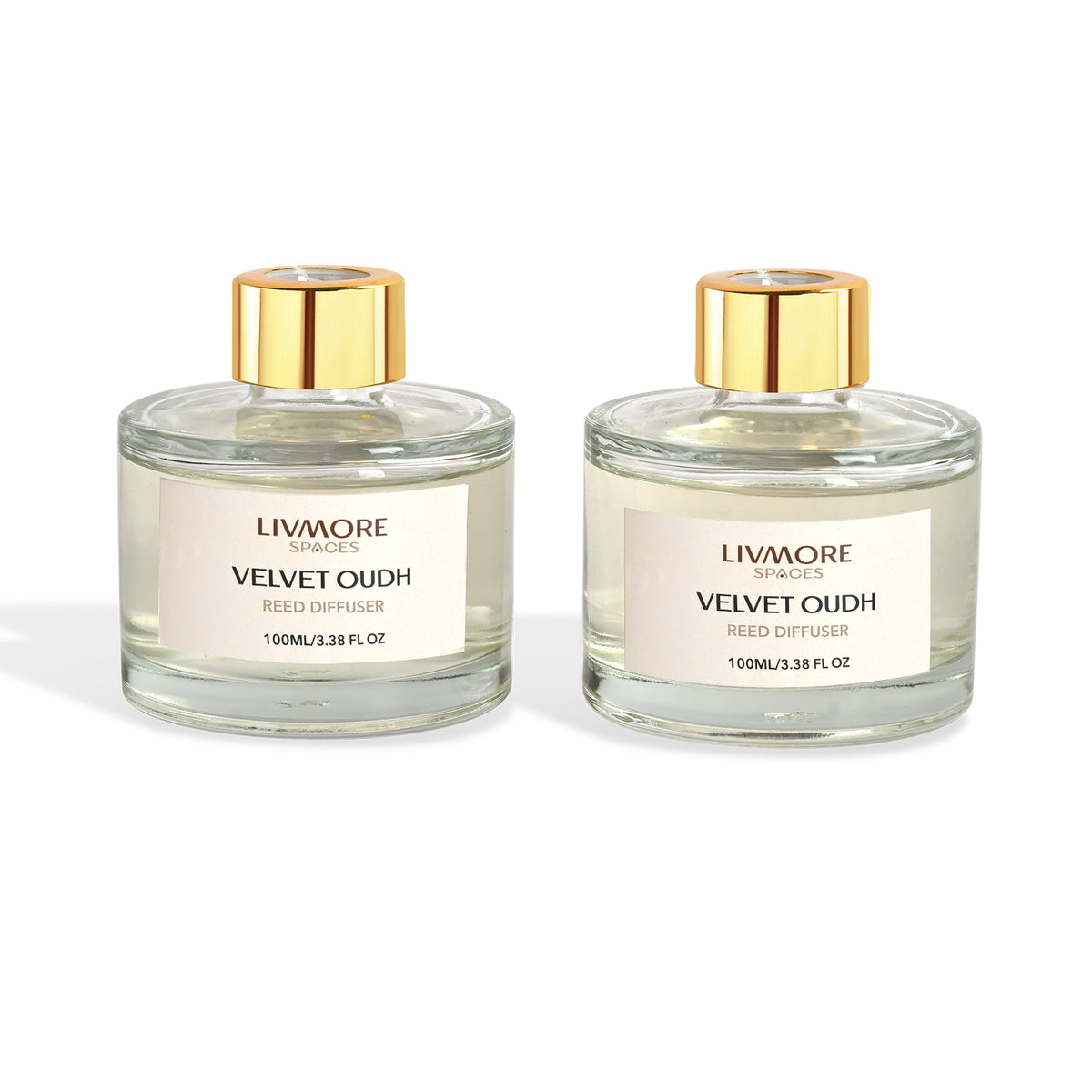 Livmore Set of 2 Velvet &amp; Oudh Reed Diffuser with 4 Natural Reed Sticks - 100ml V32646851 3