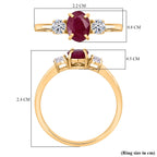 Luxuriant Mozambique Ruby & Lab Grown Diamond Ring in 18K Vermeil Yellow Gold Plated Sterling Silver 1.12 Ct._8381293_5