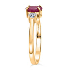 Luxuriant Mozambique Ruby & Lab Grown Diamond Ring in 18K Vermeil Yellow Gold Plated Sterling Silver 1.12 Ct._8381295_3
