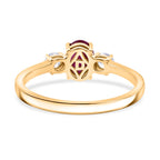 Luxuriant Mozambique Ruby & Lab Grown Diamond Ring in 18K Vermeil Yellow Gold Plated Sterling Silver 1.12 Ct._8381295_4