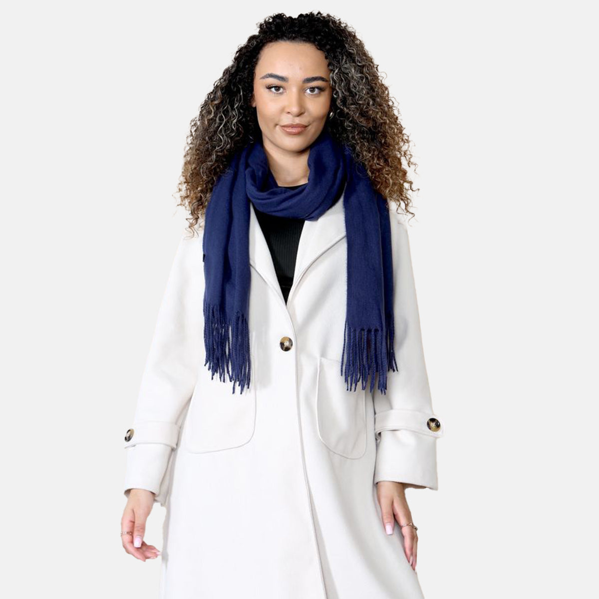 Heat Machine Scarf with Tassel (195 x 76 cm) - Navy V32563816 0