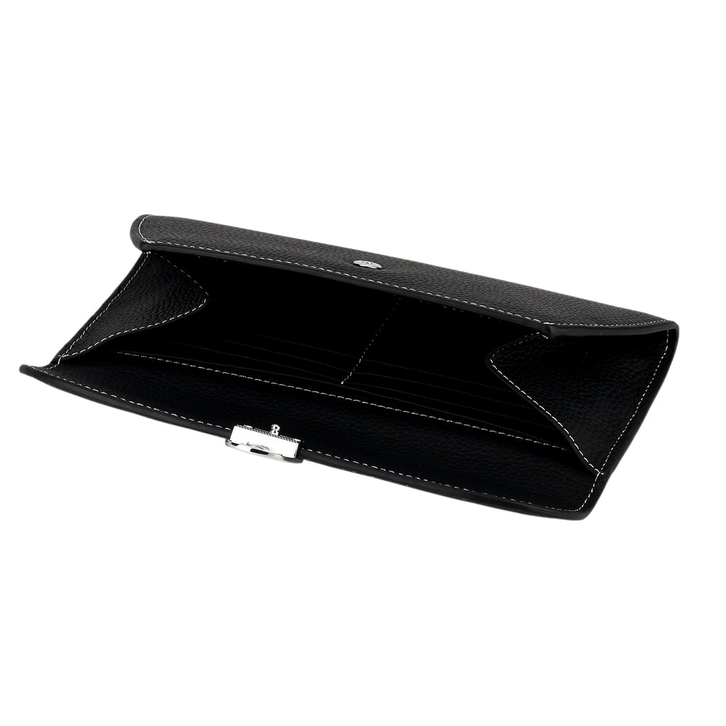 Genuine Leather RFID Protected Slimline Clutch - Black_8411737_5