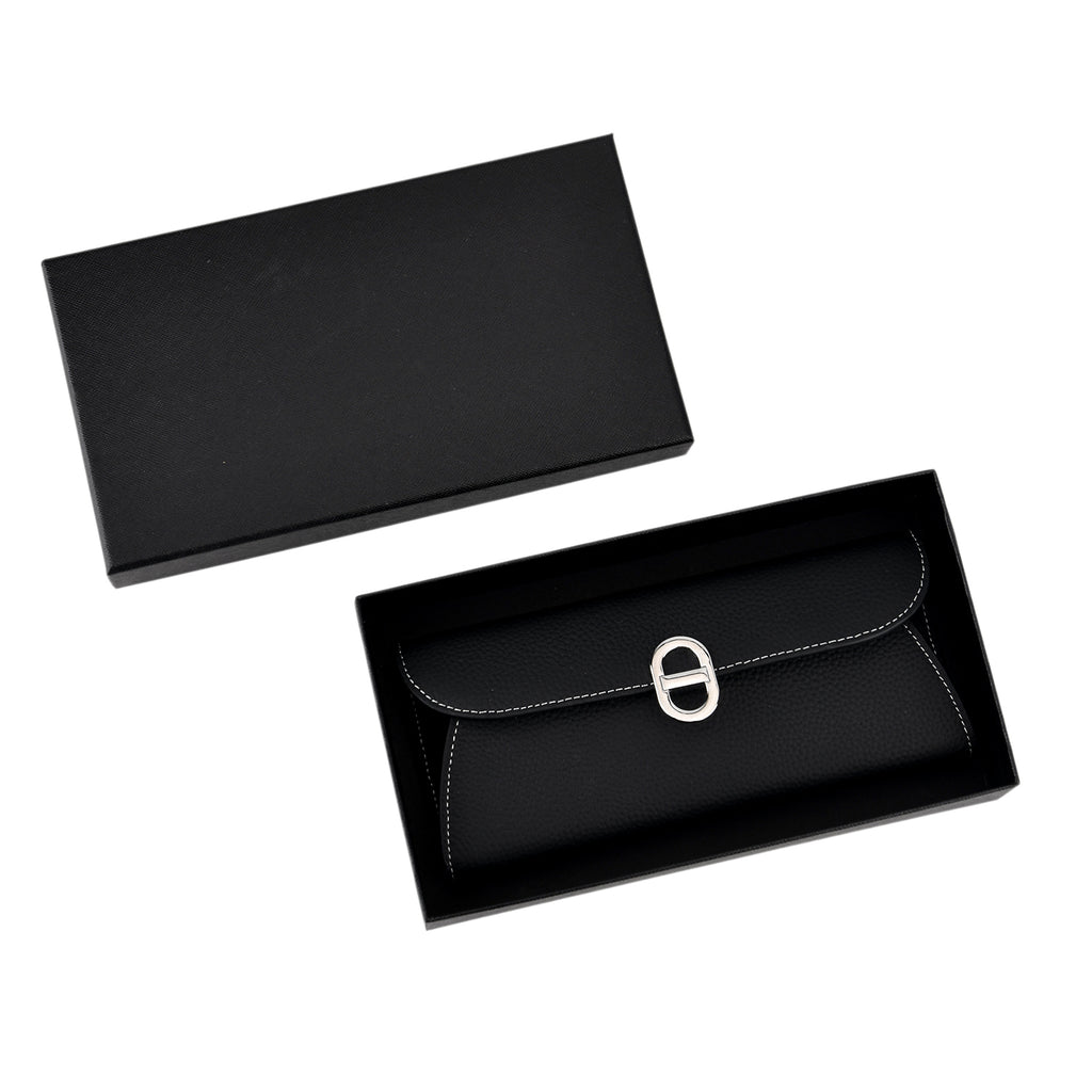 Genuine Leather RFID Protected Slimline Clutch - Black_8411737_6