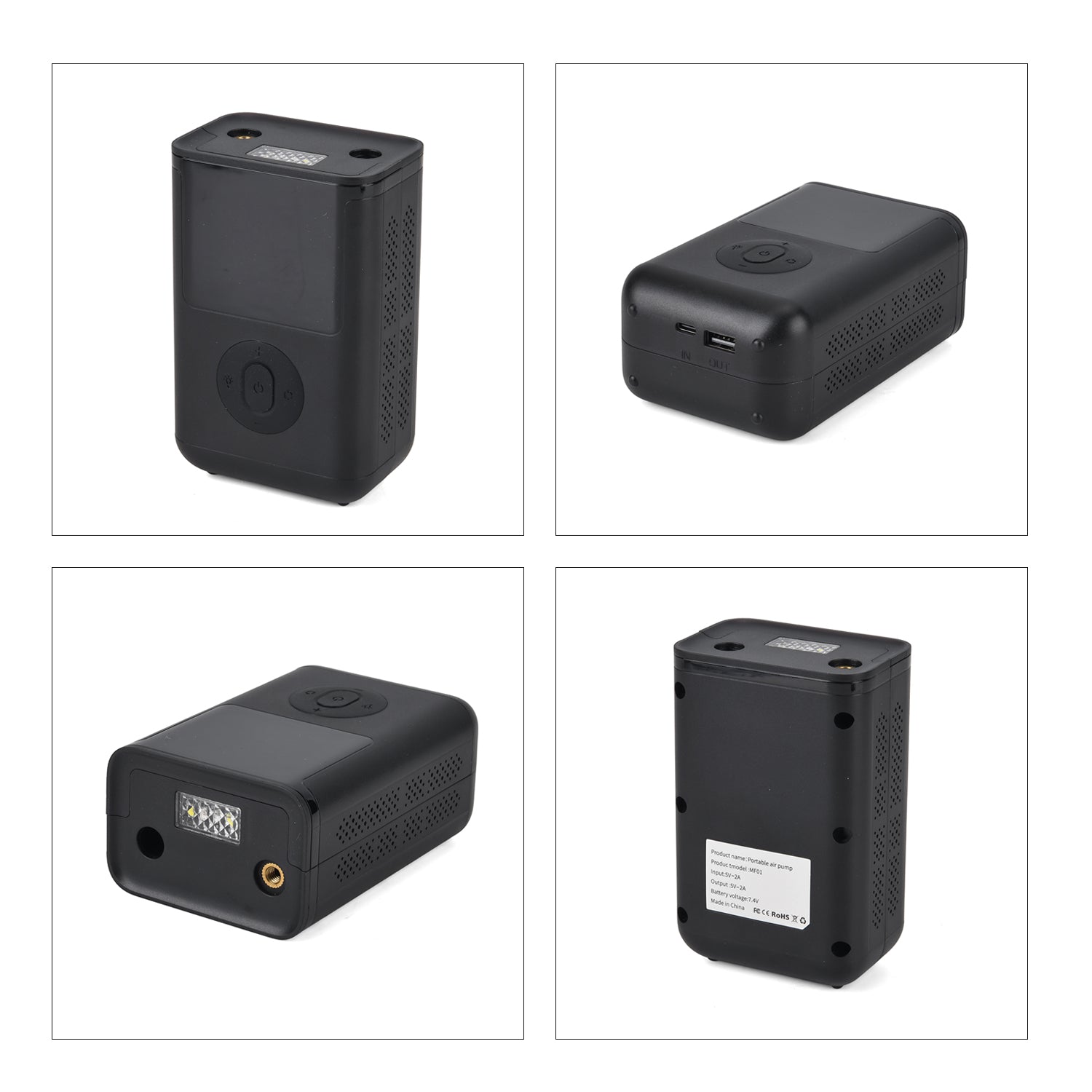 Portable Smart Air Pump - 4000mAh Rechargeable Tyre Inflator, 150 PSI Cordless Electric Pump with Power Bank Function - Black V32539759 10