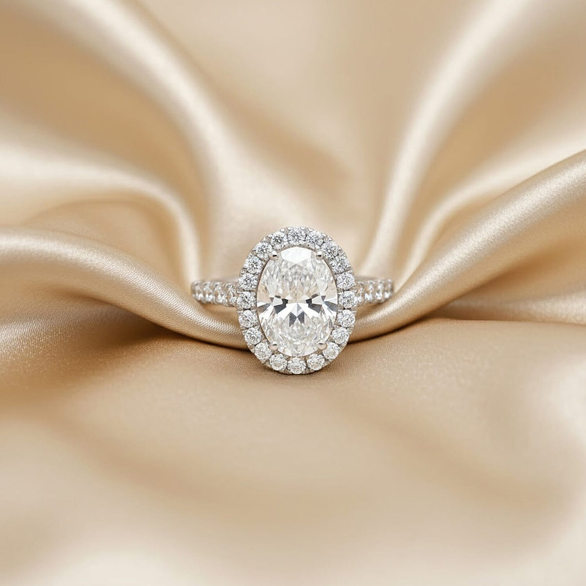 LUXURIANT 4.75 Ct. Lab Grown Diamond Halo Ring in 950 Platinum SGL Certified (VS-EF) 8411943 5