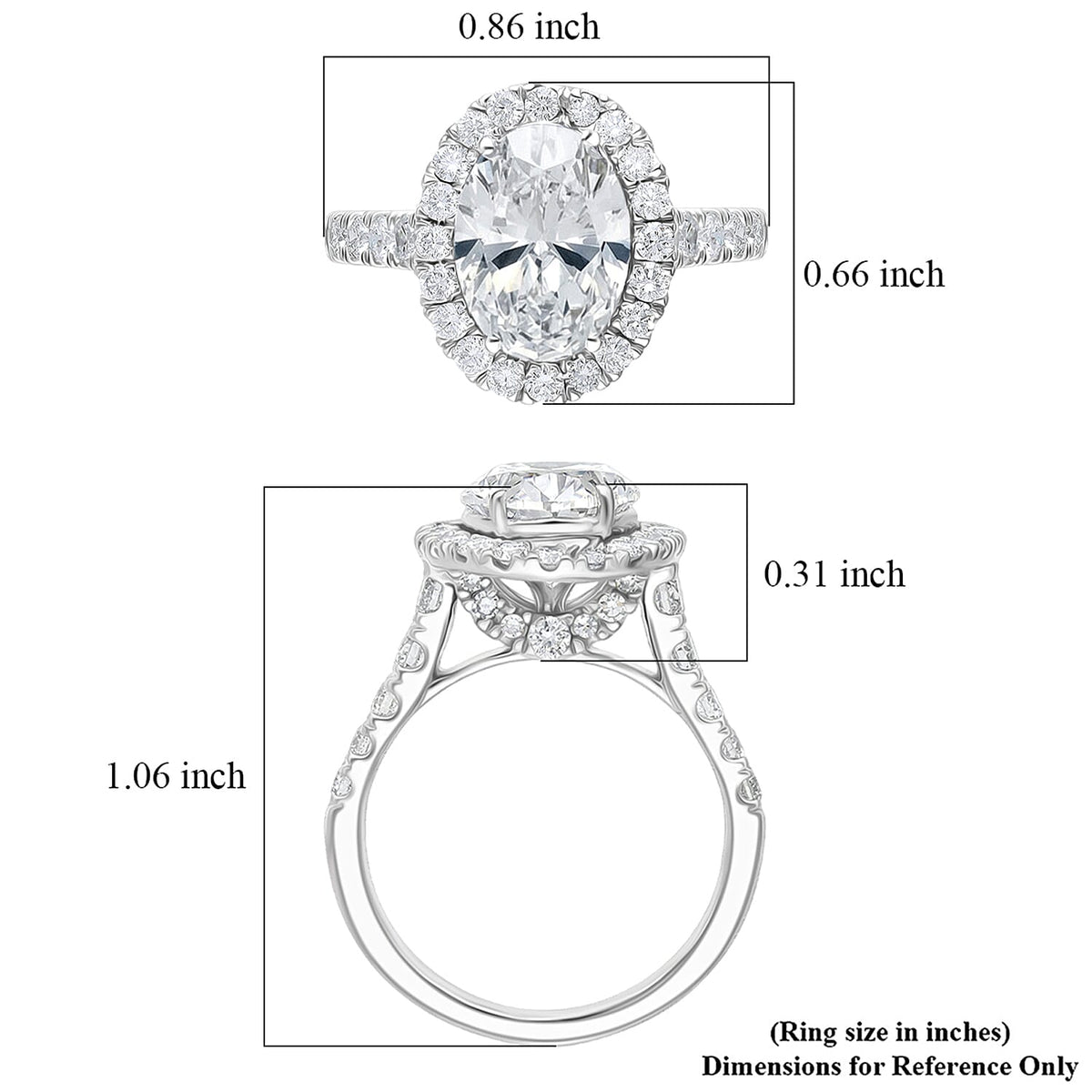 LUXURIANT 4.75 Ct. Lab Grown Diamond Halo Ring in 950 Platinum SGL Certified (VS-EF) 8411943 6