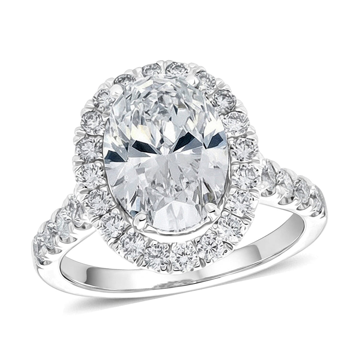 LUXURIANT 4.75 Ct. Lab Grown Diamond Halo Ring in 950 Platinum SGL Certified (VS-EF) 8411943 0