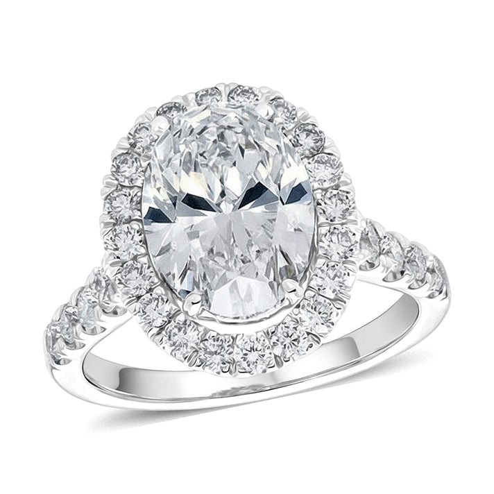 LUXURIANT 4.75 Ct. Lab Grown Diamond Halo Ring in 950 Platinum SGL Certified (VS-EF) 8411943 1