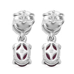 D'Joy Orissa Natural Rhodolite Garnet, White Zircon Dangling Earring in Platinum Overlay Sterling Silver 2.51 Ct._8412036_4