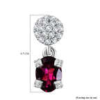 D'Joy Orissa Natural Rhodolite Garnet, White Zircon Dangling Earring in Platinum Overlay Sterling Silver 2.51 Ct._8412036_5