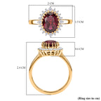 D'Joy Rhodolite Garnet & White Zircon Halo Ring in 18K Vermeil Yellow Gold Plated Sterling Silver 3.00 Ct._8412084_5