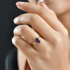 D'Joy Rhodolite Garnet & White Zircon Halo Ring in 18K Vermeil Yellow Gold Plated Sterling Silver 3.00 Ct._8412086_2