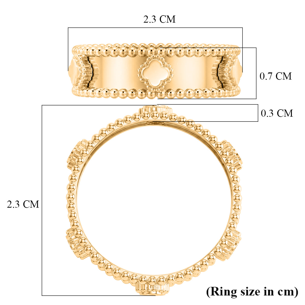 9K Yellow Gold Clover Band Ring V32563026 6