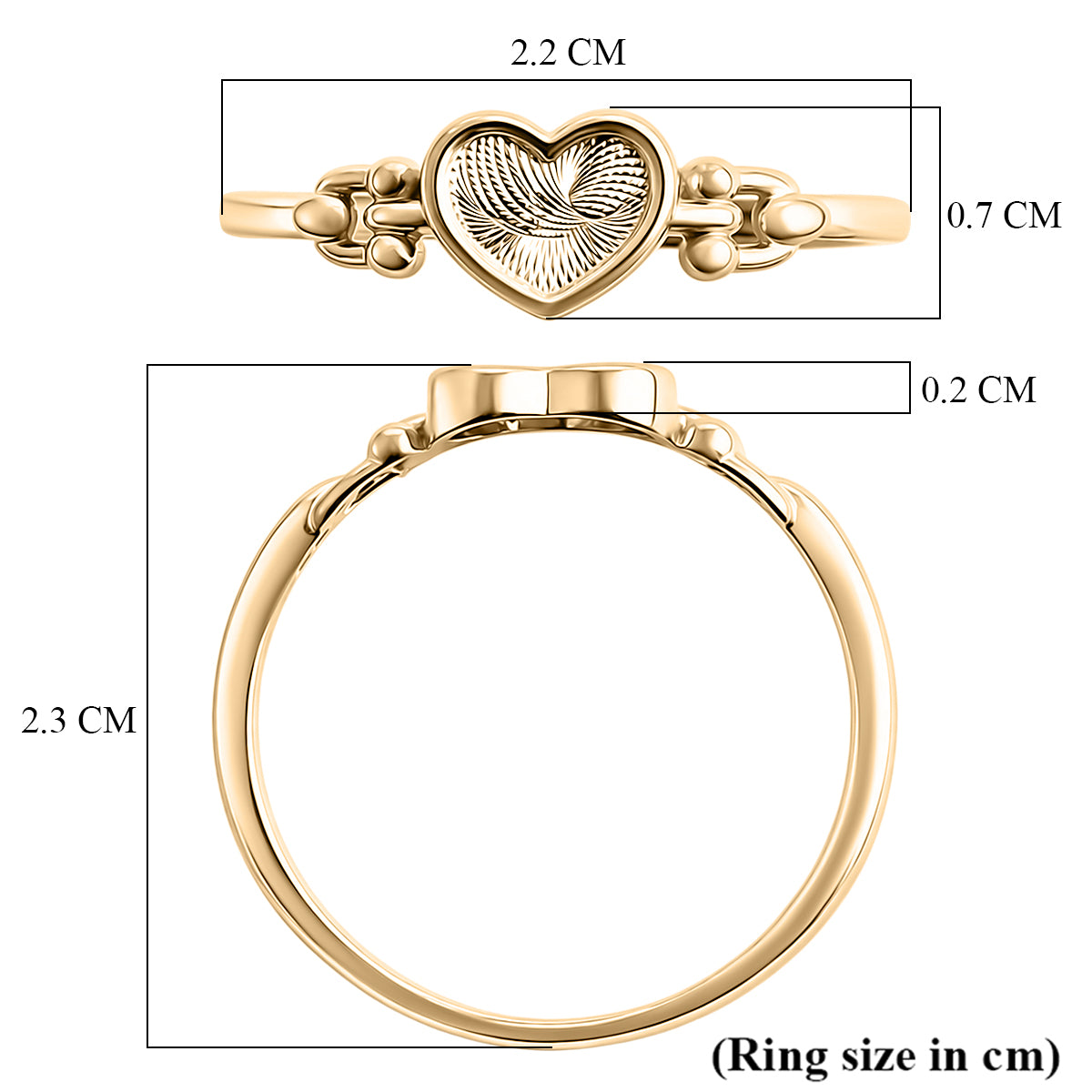 Close Out Deal- Royal Bali 9K Yellow Gold Heart Ring 8412112 6