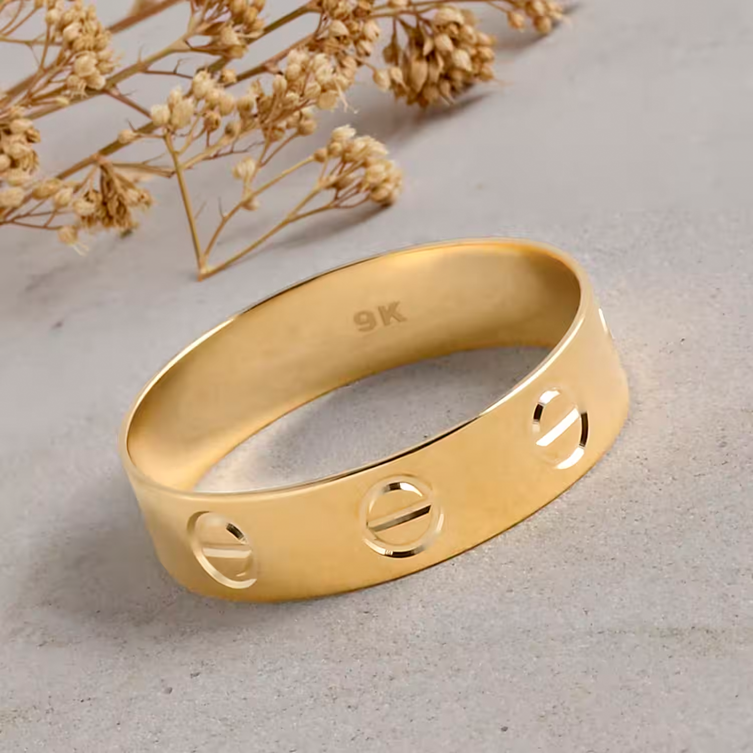 Royal Bali Collection - Designer Inspired- 9K Yellow Gold Screw Band Ring 8412121 5