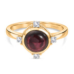 D'Joy Orissa Natural Rhodolite Garnet & White Zircon Solitaire Ring in Yellow Gold Plated Sterling Silver 2.72 Ct._8412141
