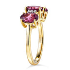 D'Joy Orissa Natural Rhodolite Garnet & White Zircon 3 Stone Ring in 18K Vermeil Yellow Gold Plated Sterling Silver 3.35 Ct._8412171_3