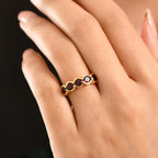 D'Joy Rhodolite Garnet 5 Stone Ring in Yellow Gold Plated Sterling Silver 2.27 Ct._8412179_2