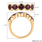 D'Joy Rhodolite Garnet 5 Stone Ring in Yellow Gold Plated Sterling Silver 2.27 Ct._8412179_5