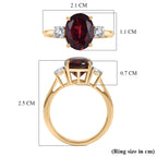 Biggest Size- 9K Yellow Gold Premium Orissa Natural Rhodolite Garnet & Lab Grown Diamond (SI/GH) Ring 4.20 Ct._8412191_5