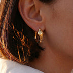 Royal Bali Collection - 9K Yellow Gold Hoop Earring with Clasp_8412220_1
