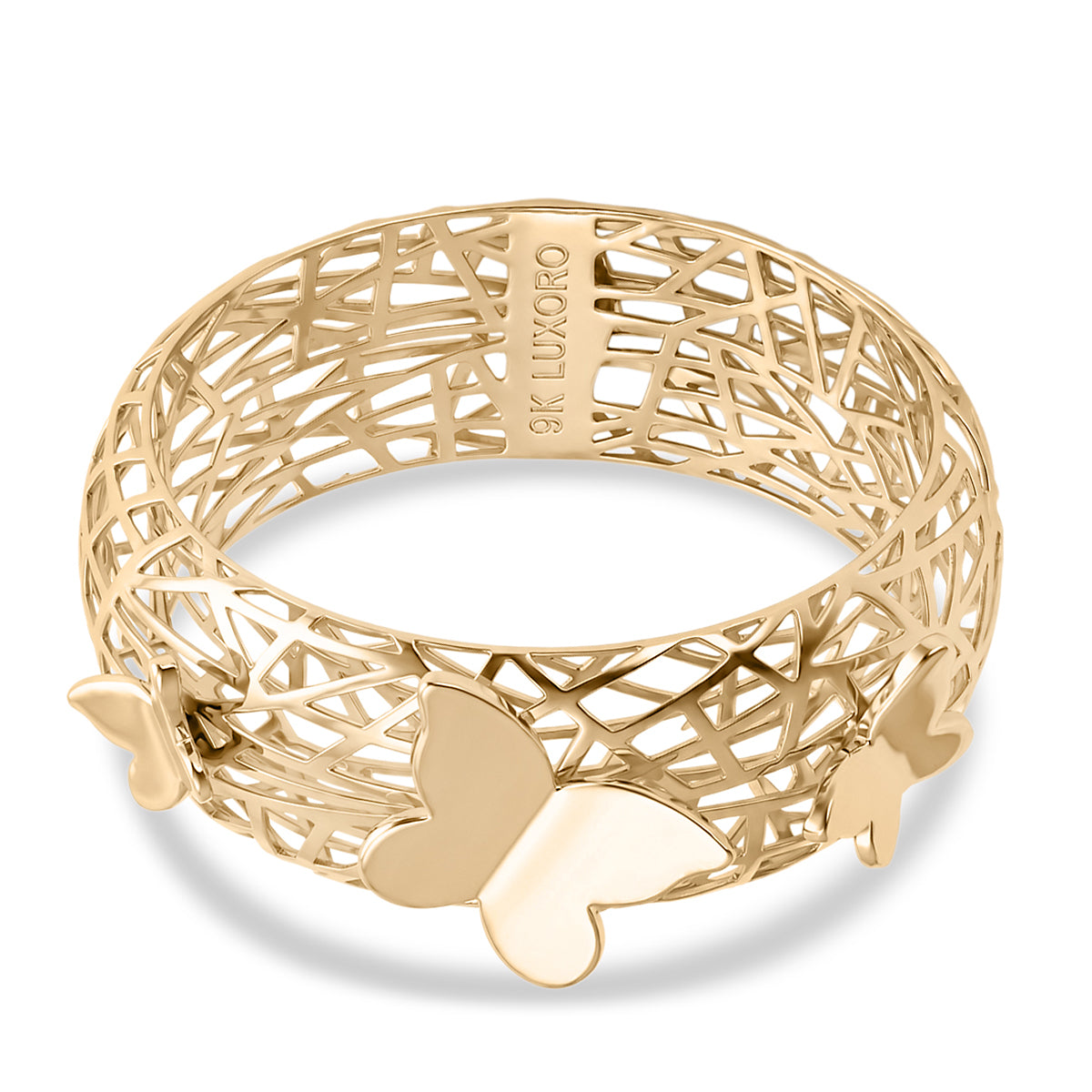 LUXORO - 9K Yellow Gold Butterfly Lattice Band Ring 8412231 0