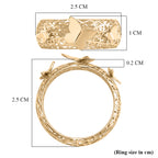 Royal Bali Collection - 9K Yellow Gold Filigree Butterfly Ring_8412231_5