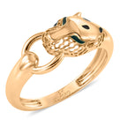 Royal Bali Collection  - 9K Yellow Gold Designer Panther Ring_8412240