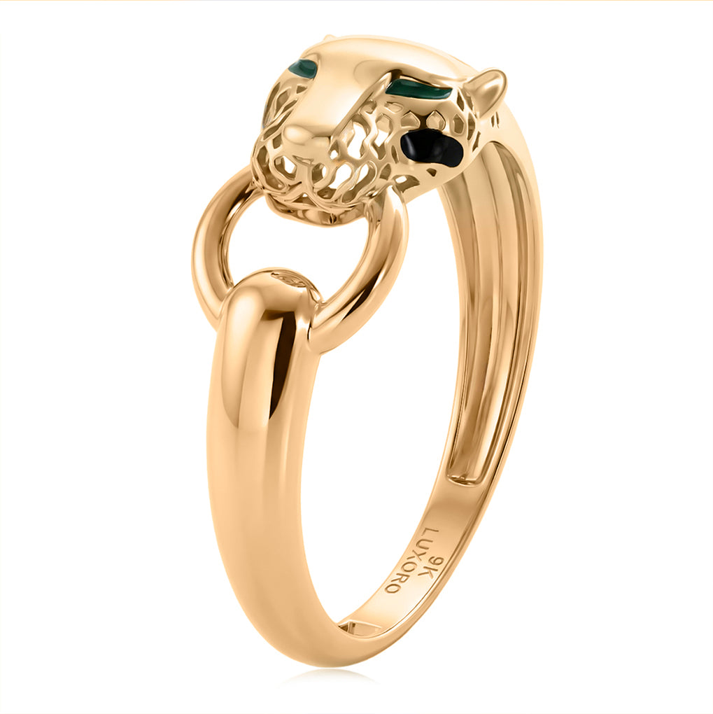 Royal Bali Collection  - 9K Yellow Gold Designer Panther Ring_8412240_3