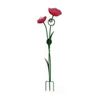 LIVMORE Solar Flower Garden Stake (91cm) - Pink & Green_8412773