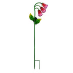 LIVMORE Solar Glass Foxglove Flower Garden Stake (87cm) - Pink & Green_8412806
