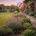 LIVMORE Solar Glass Foxglove Flower Garden Stake (87cm) - Pink & Green_8412806_1