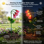 LIVMORE Solar Glass Foxglove Flower Garden Stake (87cm) - Pink & Green_8412806_3
