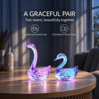 Livmore Set of 2 Swan Glass Decor - Purple_8412884_2