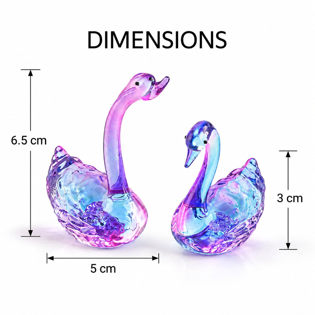 Livmore Set of 2 Swan Glass Decor - Purple_8412884_6