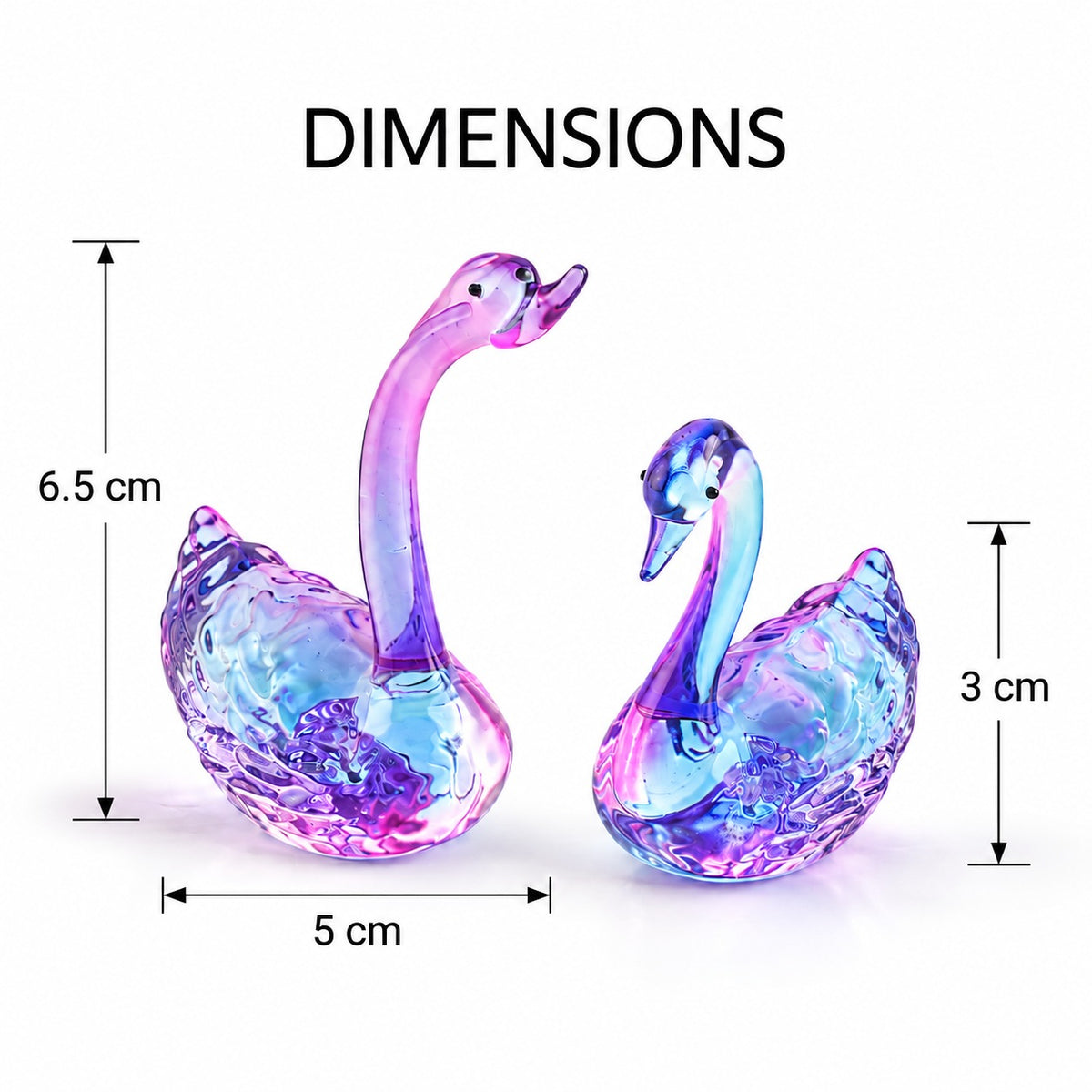 Livmore Set of 2 Swan Glass Decor - Purple V32730557 6
