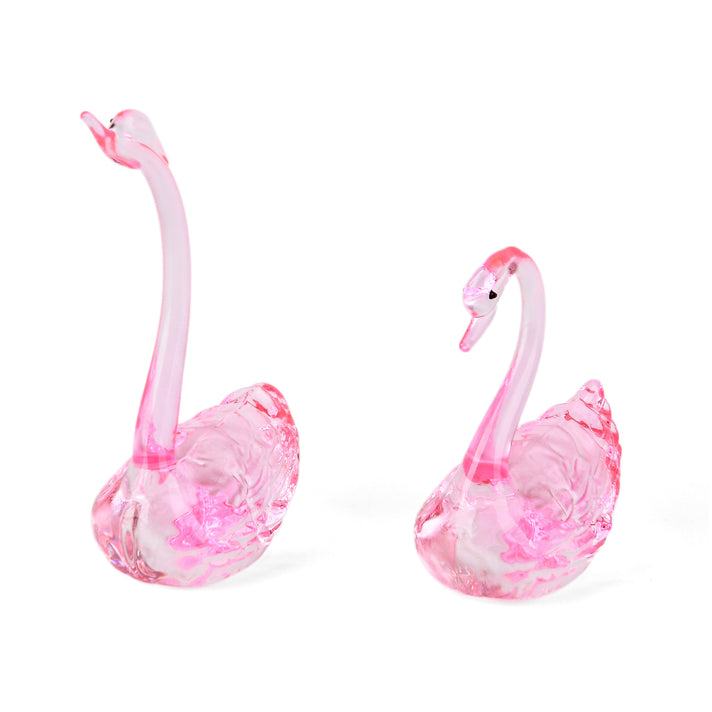 Livmore Set of 2 Swan Glass Decor - Pink 8412886 1
