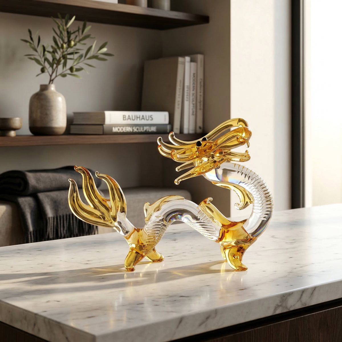 Livmore Dragon Glass Decor - Yellow V32519772 2