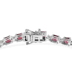 D'Joy Orissa Natural Rhodolite Garnet & White Zircon Tennis Bracelet (Size - 8) in Rhodium Overlay Sterling Silver 14.85 Ct._8413280_3
