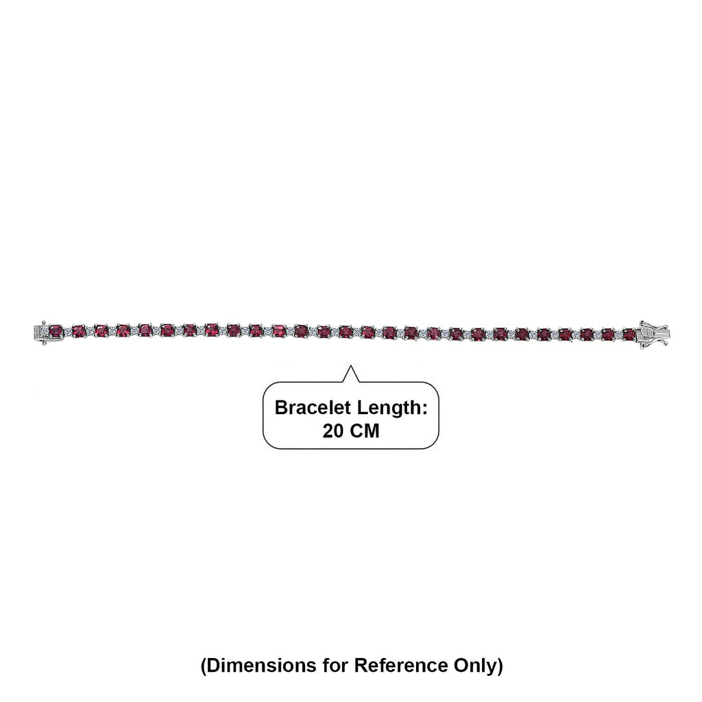 D'Joy Orissa Natural Rhodolite Garnet & White Zircon Tennis Bracelet (Size - 8) in Rhodium Overlay Sterling Silver 14.85 Ct._8413280_4