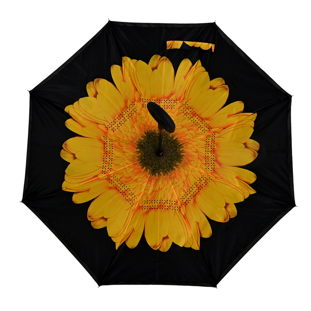 Double Layer Inverted Windproof Manual Open Stick Reverse Umbrella - Yellow &amp; Black V32519445 5