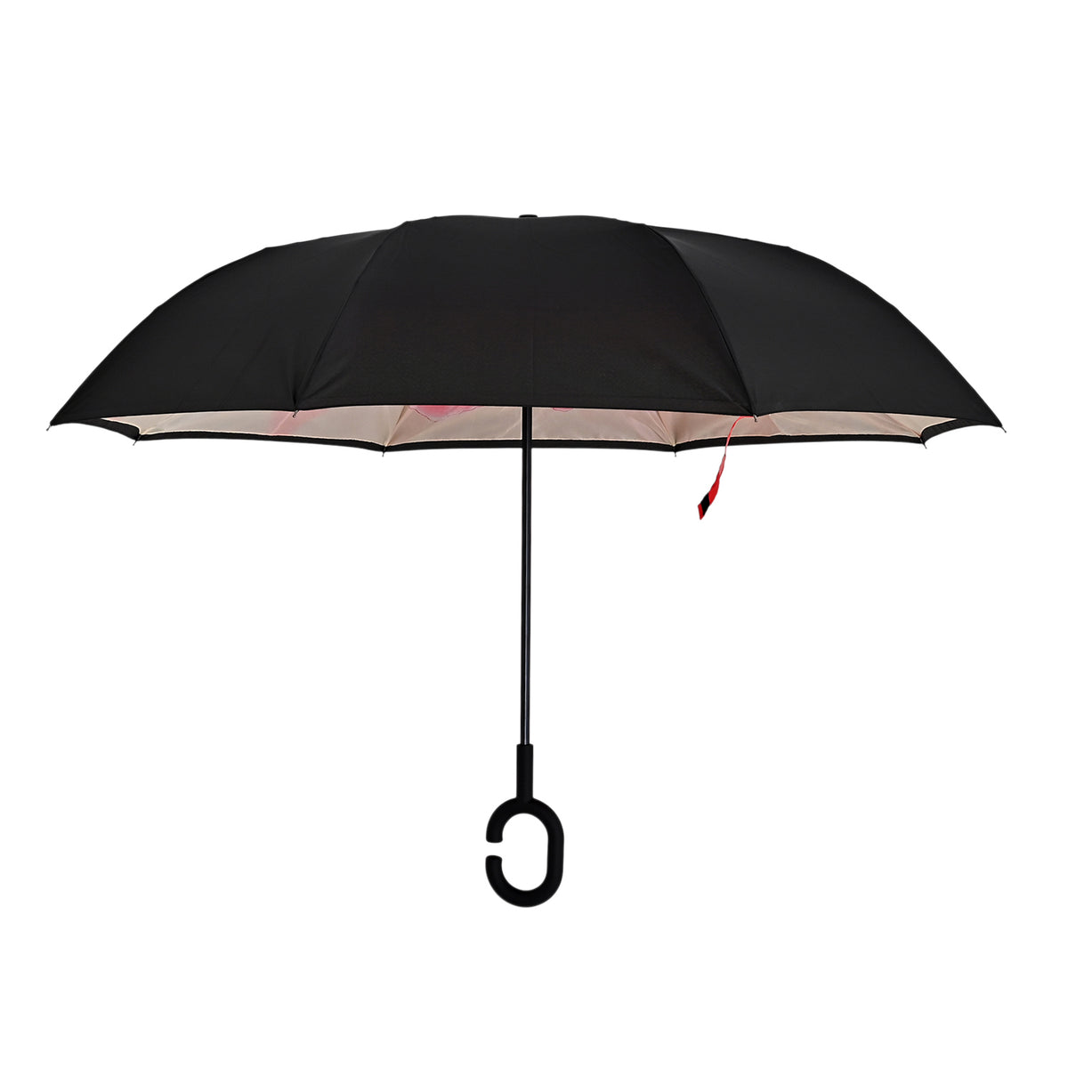 Double Layer Inverted Windproof Manual Open Stick Reverse Umbrella - Pink &amp; Black V32527362 3