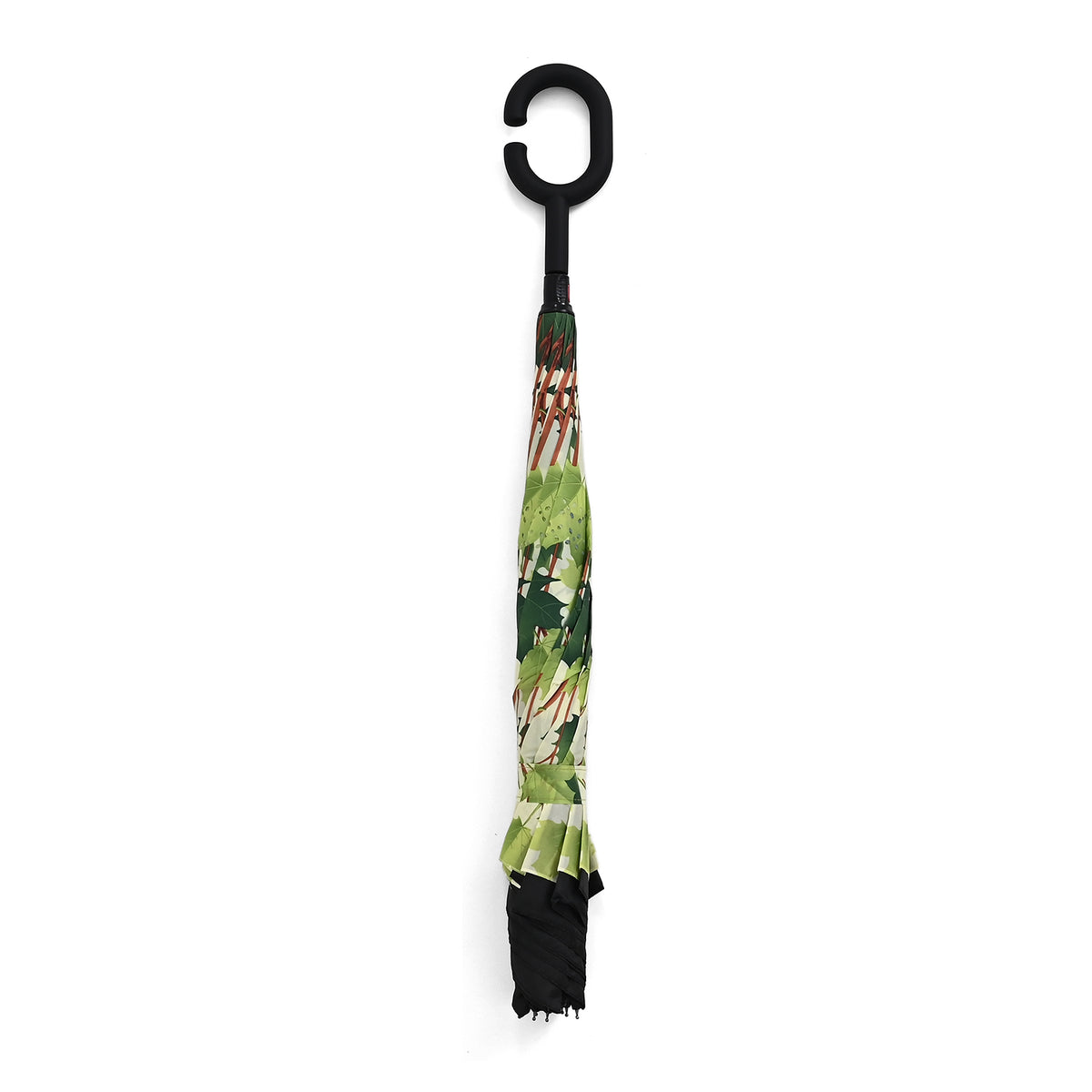 Double Layer Inverted Windproof Manual Open Stick Reverse Umbrella - Green &amp; Black V32527134 0