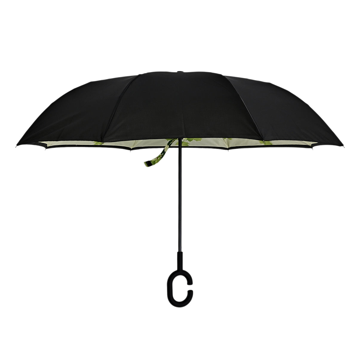 Double Layer Inverted Windproof Manual Open Stick Reverse Umbrella - Green &amp; Black V32527134 3