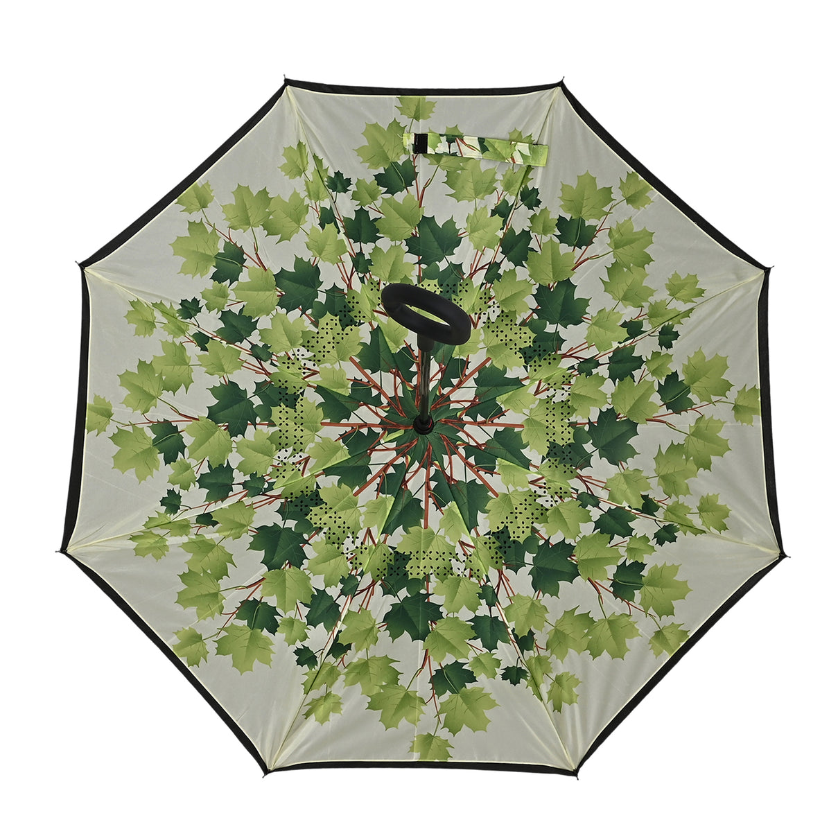 Double Layer Inverted Windproof Manual Open Stick Reverse Umbrella - Green &amp; Black V32527134 5